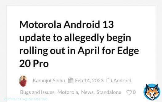 Motorola Android 13 & Jio 5G update for Edge 20 Pro in April 2023
