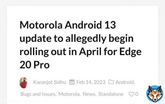 Motorola Android 13 & Jio 5G update for Edge 20 Pro in April 2023