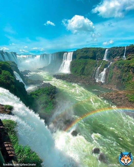 The beautiful Iguazu Falls located on the border of Brazil and Argentina.