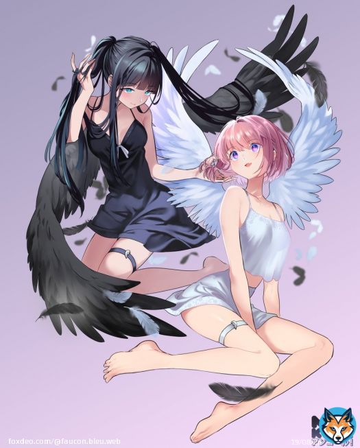 Moekko and Maï take on their divine forms in this new MOE KORE illustration by @Gokuchan , our goddesses of moe in DevilAngel ver.
