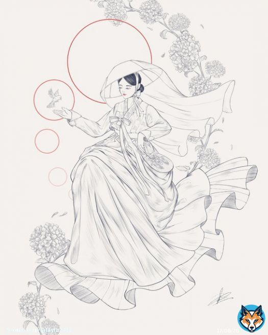 19_The Sun #태양 #한복 #hanbok #koreangirls  #traditionaldress #tarot