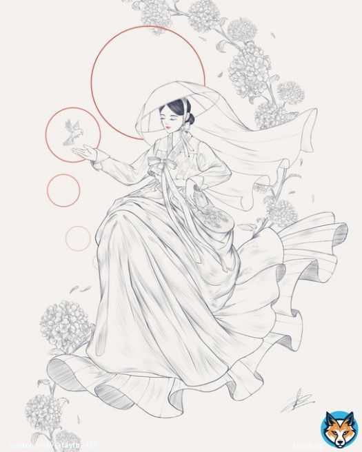 19_The Sun #태양 #한복 #hanbok #koreangirls  #traditionaldress #tarot