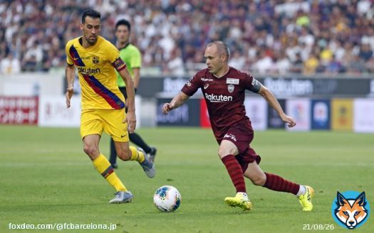 &times;  .@andresiniesta8 の @visselkobe 退団発表により、来月行われるバルサとの親善試合は、@5sergiob 、@JordiAlba を含む21世紀のバルサを代表する三人が、揃って日本で別れを告げるスペシャルな試合となる。