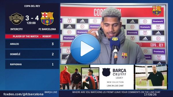 'The Cup is like that &mdash; it isn't easy.'        &mdash; Ronald Araujo after Bar&ccedil;a's 4-3 win over Intercity in the last 32 of the Copa del Rey