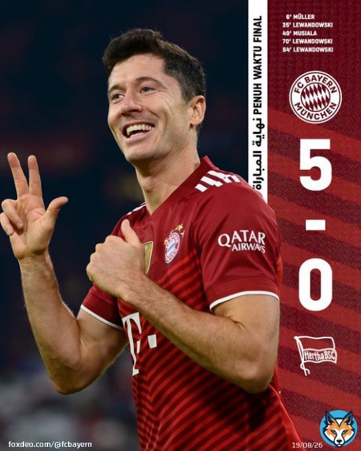 Schluss in der Allianz Arena!   Wir schlagen Hertha BSC verdient mit :!   #FCBBSC | 5:0 | 90&lsquo;+1