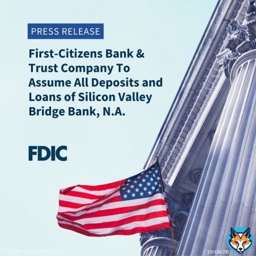 Today, we entered into an agreement with First-Citizens Bank & Trust Company to purchase and assume all deposits and loans of Silicon Valley Bridge Bank, N.A.