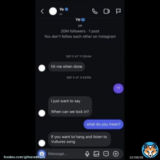 Amouranth drops screenshots of Kanye West texting her after her appearance on the PillowTalk podcast, asking to hang out and listen to &ldquo;Vultures&rdquo; together