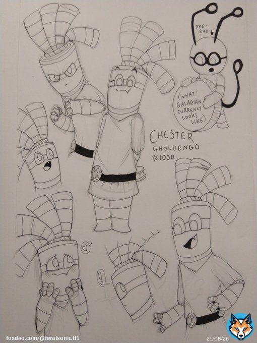 Once I doodle my silly man-shaped coin ghost, I find it hard to stop. This time I also included him as a Gimmighoul.  Gonna go over some of these too.  #PokemonScarletViolet #pokemonart #gimmighoul #gholdengo