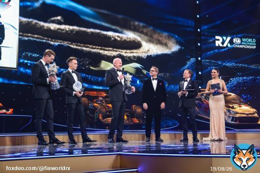8x FIA World Champion *officially* Johan Kristoffersson and Kristoffersson Motorsport received their 2025 championship trophies at last night’s FIA Awards! #WorldRX