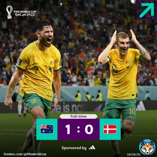 Australia are through to the Round of 16!    #FIFAWorldCup | @adidasfootball