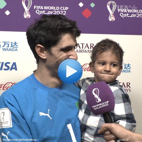 Yassine Bounou's son thinking the  to be  is supremely adorable!    #FIFAWorldCup
