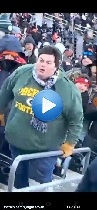 A Green Bay Packers fan gets bitch tossed down the stairs on game day...