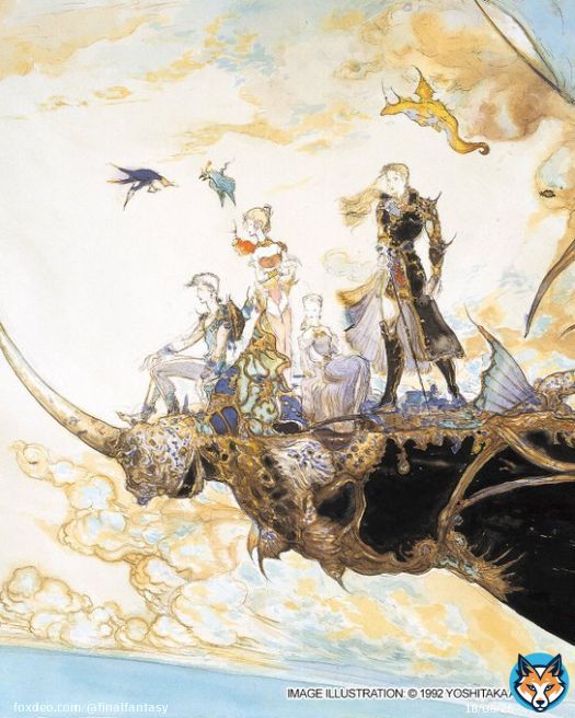 The next generation of warriors look upon the dawn of a new journey.  To mark five days until the launch of the Final Fantasy Pixel Remaster series on PlayStation 4 and Nintendo Switch, please enjoy this beautiful illustration by Yoshitaka Amano of the heroes of Final Fantasy V.