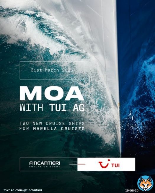 We are proud to announce the signing of a new Memorandum of Agreement with #TUIAG for the design and construction of two new cruise ships for the Marella Cruises brand, scheduled for delivery in 2030 and 2032.  The new ships, which will feature a strong focus on environmentalShow more