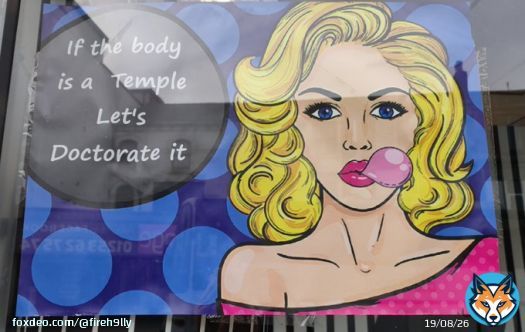 Still fascinated by this poster in a beauty salon in Blackpool. What does this mean?