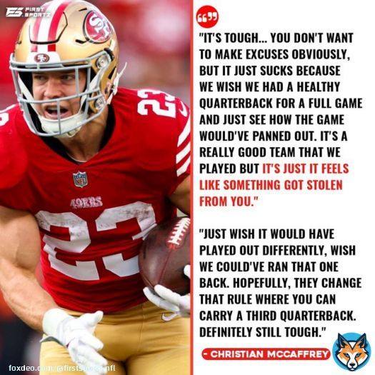Christian McCaffrey opens up on 49ers being in QB hell during devastating loss vs Eagles  &ldquo;It feels like something got stolen from you.&rdquo;  #49ers #NFLPlayoffs  #NFL #FlyEaglesFly