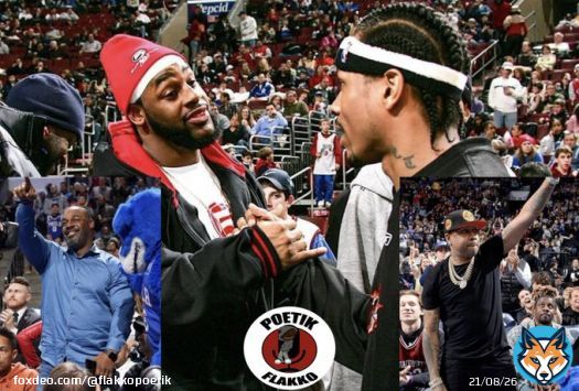 Two Philly Sports Legends Allen Iverson And Donovan McNabb Were In Attendance For The 76ers And Nets Game.