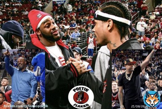 Two Philly Sports Legends Allen Iverson And Donovan McNabb Were In Attendance For The 76ers And Nets Game.