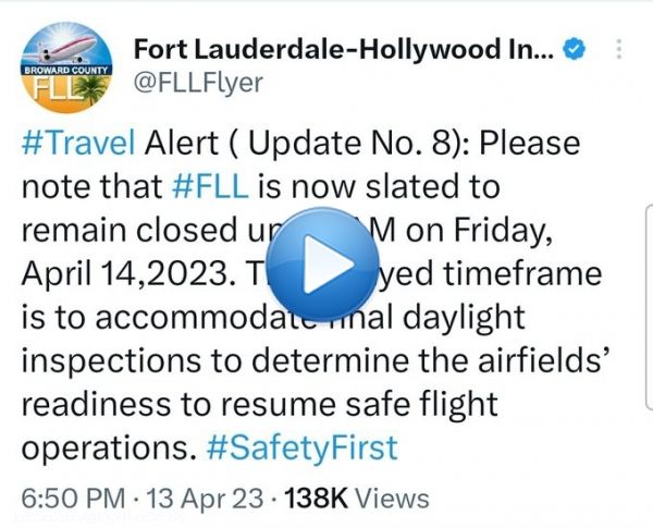 Fort Lauderdale-Hollywood International Airport, #Florida is remaining closed after storm left more than 2 feet of rain.    &copy;️ @SuketuVPatel  #FortLauderdale #FLL #storm #FtLauderdale #flooding #aviation #AvGeek #avgeeks #flights #Travel #traveller #airport