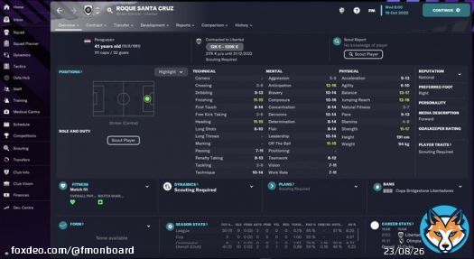 Don't tell me you already know that Roque Santa Cruz is still playing football for Libertad at the age of 41.  @RoqueSantaCruz @Libertad_Guma @FCBayern @FCBayernEN #FM #FM23 #FM2023 #FootballManager #FootballManager23 #FootballManager2023 #Paraguay ##Legend