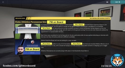 Ladies and gentlemen ! After the great successes in Serie C, I couldn't turn a blind eye to the offer from @AthleticoPR . In my career, which I started as unemployed and with the lowest profile, I am in a club with a 4-star reputation within just 1 yyear.  #FM23 #FM2023