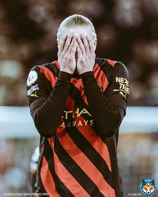 Erling Haaland had zero shots in a match for the first time in the Premier League