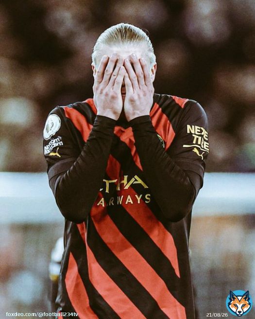 Erling Haaland had zero shots in a match for the first time in the Premier League