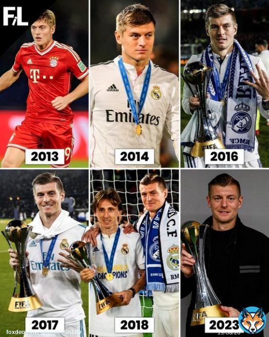 Toni Kroos is the only player in football history to win SIX Club World Cup titles   #ToniKroos #ClubWC #W8RLDCHAMPIONS