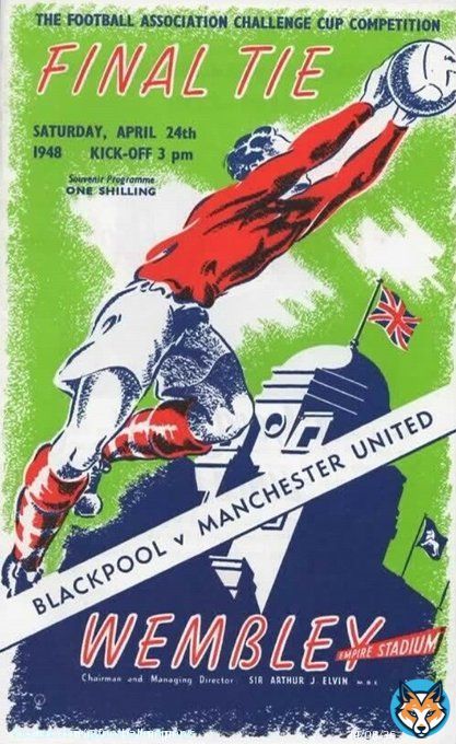 Programme cover for the FA Cup Final back in 1948  #BFC #Blackpool #Seasiders #MUFC #ManchesterUnited #ManUtd #Programmes #FACup