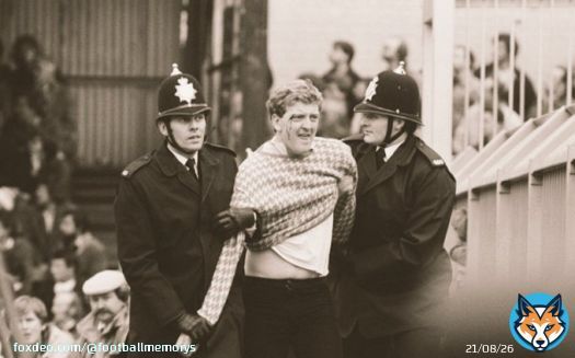 Police eject a Fan from the FA Cup tie between Luton Town and Watford back in 1985  #LTFC #LutonTown #Hatters #WFC #Watford #Police #FACup