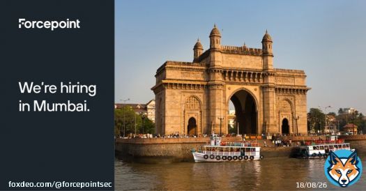 We're hiring across the business in Mumbai! You could find your dream job at Forcepoint in the city of dreams. Take a look at our open roles.    #hiring #mumbaijobs #cyberjobs #cybersecurity