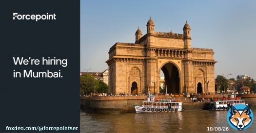 We're hiring across the business in Mumbai! You could find your dream job at Forcepoint in the city of dreams. Take a look at our open roles.    #hiring #mumbaijobs #cyberjobs #cybersecurity