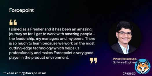 For students and new graduates in India, Forcepoint offers cybersecurity experience in entry-level or internship roles. Learn more about our University Program and other open roles:   #weareforcepoint #hiring #freshers2023 #engineeringjobs