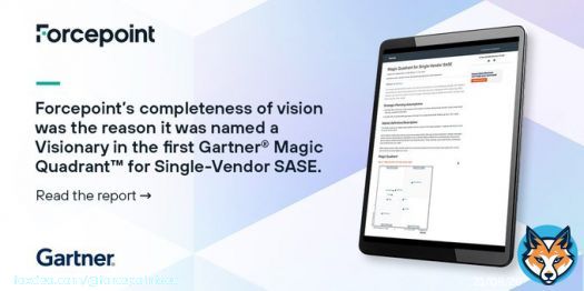 We are honored that Gartner&reg;️ has recognized Forcepoint as a Visionary in its first Magic Quadrant&trade;️ for Single-Vendor SASE. Read the news release:   #cybersecurity #SASE