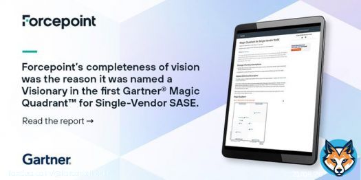 We are honored that Gartner&reg;️ has recognized Forcepoint as a Visionary in its first Magic Quadrant&trade;️ for Single-Vendor SASE. Read the news release:   #cybersecurity #SASE
