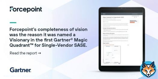 Gartner&reg;️ has recognized Forcepoint as a Visionary in its first Magic Quadrant&trade;️ for Single-Vendor SASE. We are honored. Read Jim Fulton's (@jimfulton00) post for more:   #cybersecurity #SASE
