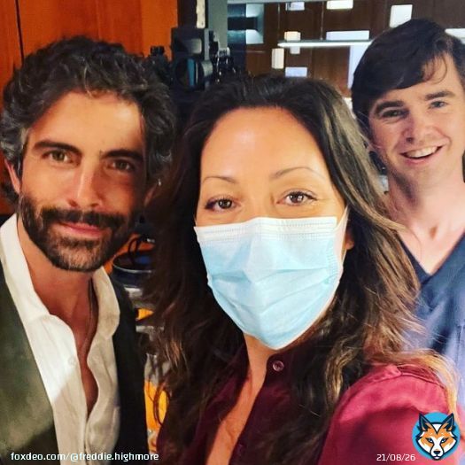 #Repost by @thechristinachang_  'And we&rsquo;re back. I get to play with these guys on Day 1 of season 5 of @thegooddoctorabc   #thegooddoctor '  #freddiehighmore  #drshaunmurphy