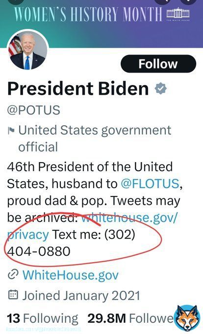 Anybody want to text him and ask him what day it is??  Or thank him for Record Inflation, Record high gas prices, record Fentanyl Deaths, Open Border, Record Level Distrust between Citizens and Government?  Oh, and ask how we got to the brink of WWIII under his watch?