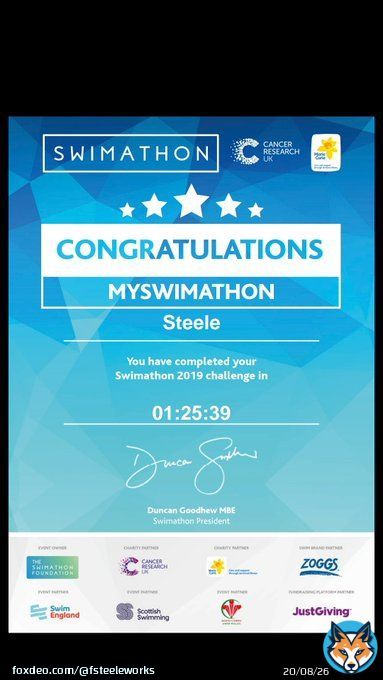 #swimathon19 done and dusted, by me and Ferdy in 1hr 25m. #5km #MothersDay #triathlontraining #mastersswimming #teamsteele