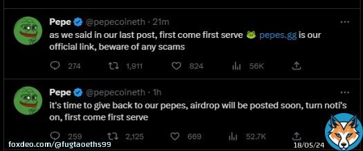 BREAKING   $PEPE JUST ANNOUNCED THEIR OFFICIAL AIRDROP. BEWARE OF ANY SCAMS, CLAIM NOW  $WAGMI #SquidGrow #PEPECOIN TO THE MOON #100x #CryptoUpdate #MongArmy #PSYOP #PEPEPISLOVE #PEPEARMY $TSUKA #TSUKA $TURBO #Pulsechain #Bitcoin $LHINU