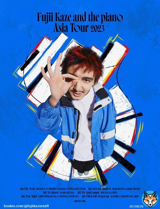 Fujii Kaze and the piano Asia Tour  Jun 24th #Seoul July 1st&2nd #Bangkok July 7th #Jakarta July 9th #KualaLumpur July 22nd #Taipei July 29th&30th #HongKong  #FujiiKaze #藤井風  \u25bcTickets information