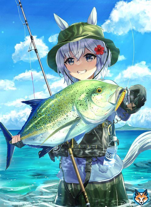沖縄合宿遠征中に魚釣りを楽しむ セイウンスカイ #ウマ娘