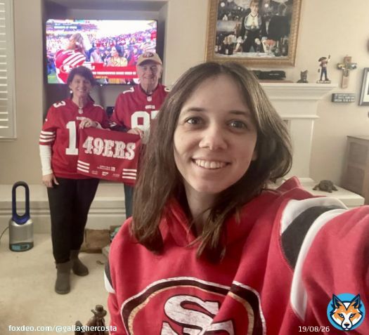 Woke up sick so cheering from the couch instead of our seats at Levi&rsquo;s.  Let&rsquo;s go Niners! . #FTTB