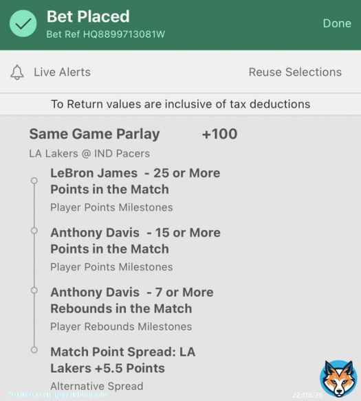 Day 1: $100-$100,000 +300 challenge - 2 +100 Same Game Parlays = +300 odds - Love targeting Lakers vs Pacers and Bucks vs Clippers! Should both be competitive, high scoring games! This should hit with ease! GL!