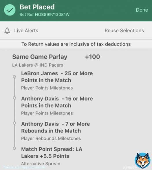 Day 1: $100-$100,000 +300 challenge - 2 +100 Same Game Parlays = +300 odds - Love targeting Lakers vs Pacers and Bucks vs Clippers! Should both be competitive, high scoring games! This should hit with ease! GL!