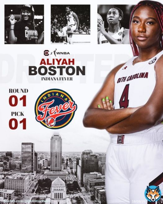 It's official &ndash; with the first pick in the 2023 #WNBADraft ...  @aa_boston is going to the @IndianaFever
