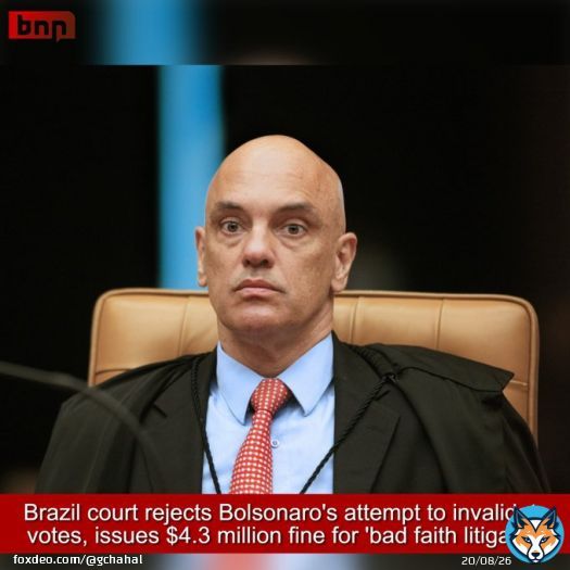 BREAKING: #BNNBrazil Reports.  The head of Brazil's electoral tribunal, Alexandre de Moraes, has rejected the request of President Jair Bolsonaro (@jairbolsonaro) contesting the result of the presidential election. #BNNBrazil
