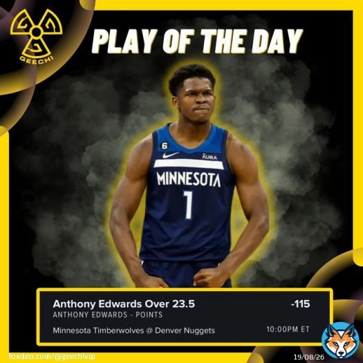 PLAY OF THE DAY is Anthony Edwards over 23.5 Points -115 odds   LIKE & RETWEET to receive another FREE Pick through DM tonight (Sending to 2 randomly)  Good luck   #freepicks #NBA #gamblingtwitter