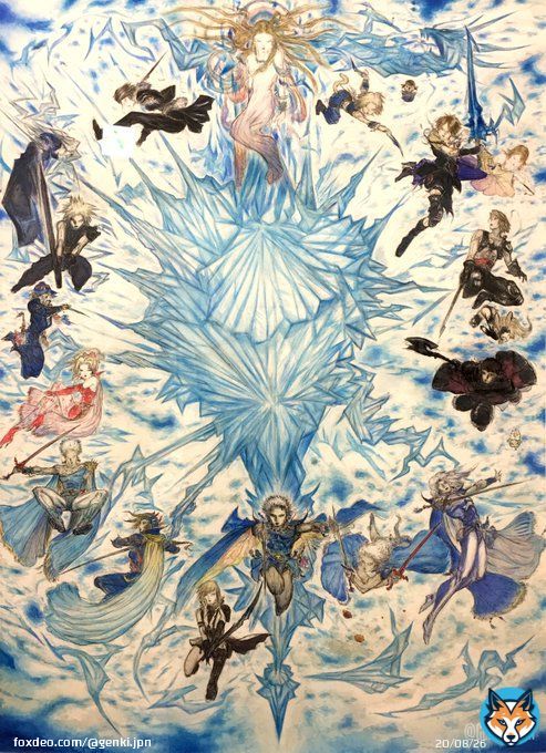Yoshitaka Amano Art - Final Fantasy 25th Anniversary Main Visual! #FinalFantasy