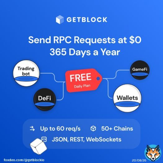Blockchain dev + Forever free RPC = in Web3  With $0 plan at GetBlock you get access to 50+ protocols, unlimited number of endpoints, stable connection at 60 req/sec, truly helpful customer support, 99%+ SLA &hellip; and awesome dApp after all